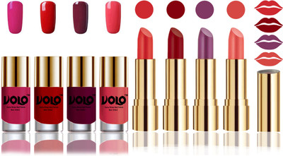 

Volo Perfect Combo of Ultra Shine Nail Polish and Velvet Matte Lipsticks(Set of 8)