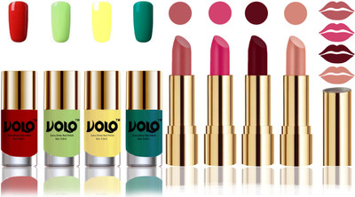 

Volo Perfect Combo of Ultra Shine Nail Polish and Velvet Matte Lipsticks(Set of 8)