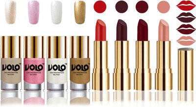 

Volo Perfect Combo of Ultra Shine Nail Polish and Velvet Matte Lipsticks(Set of 8)
