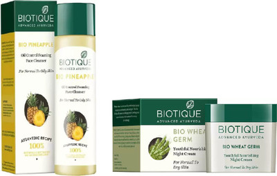 

BIOTIQUE BIO Bio Pineapple Oil Control Face Cleanser, Bio Wheat Germ Night Cream(Set of 2)