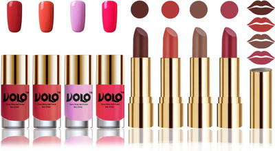 

Volo Perfect Combo of Ultra Shine Nail Polish and Velvet Matte Lipsticks(Set of 8)