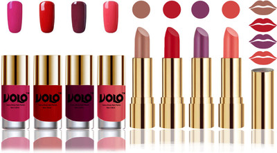 

Volo Perfect Combo of Ultra Shine Nail Polish and Velvet Matte Lipsticks(Set of 8)
