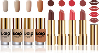 

Volo Perfect Combo of Ultra Shine Nail Polish and Velvet Matte Lipsticks(Set of 8)