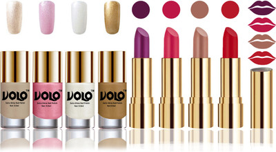

Volo Perfect Combo of Ultra Shine Nail Polish and Velvet Matte Lipsticks(Set of 8)