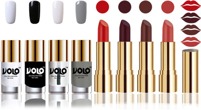 

Volo Perfect Combo of Ultra Shine Nail Polish and Velvet Matte Lipsticks(Set of 8)