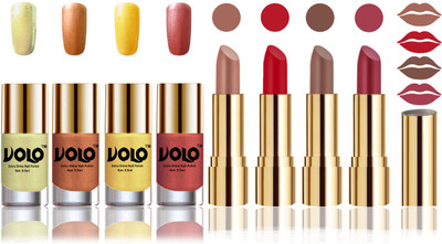 

Volo Perfect Combo of Ultra Shine Nail Polish and Velvet Matte Lipsticks(Set of 8)
