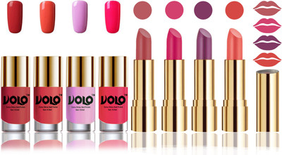 

Volo Perfect Combo of Ultra Shine Nail Polish and Velvet Matte Lipsticks(Set of 8)