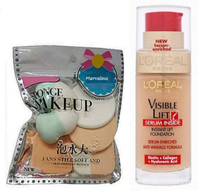 

Marvalous Sponge Puff and Paris Visible lift Serum Inside instant lift Foundation(Set of 2)