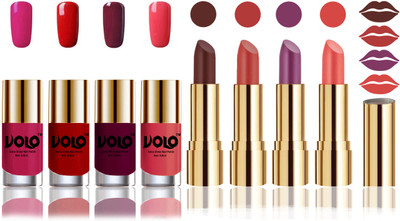

Volo Perfect Combo of Ultra Shine Nail Polish and Velvet Matte Lipsticks(Set of 8)