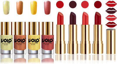 

Volo Perfect Combo of Ultra Shine Nail Polish and Velvet Matte Lipsticks(Set of 8)