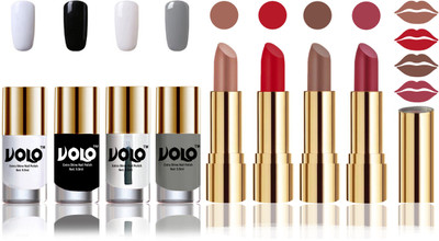 

Volo Perfect Combo of Ultra Shine Nail Polish and Velvet Matte Lipsticks(Set of 8)