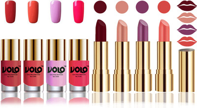 

Volo Perfect Combo of Ultra Shine Nail Polish and Velvet Matte Lipsticks(Set of 8)