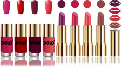 

Volo Perfect Combo of Ultra Shine Nail Polish and Velvet Matte Lipsticks(Set of 8)