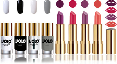 

Volo Perfect Combo of Ultra Shine Nail Polish and Velvet Matte Lipsticks(Set of 8)