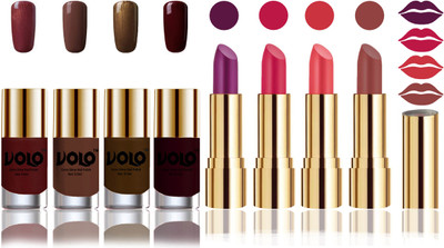 

Volo Perfect Combo of Ultra Shine Nail Polish and Velvet Matte Lipsticks(Set of 8)