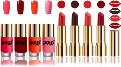 

Volo Perfect Combo of Ultra Shine Nail Polish and Velvet Matte Lipsticks(Set of 8)