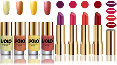 

Volo Perfect Combo of Ultra Shine Nail Polish and Velvet Matte Lipsticks(Set of 8)