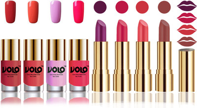 

Volo Perfect Combo of Ultra Shine Nail Polish and Velvet Matte Lipsticks(Set of 8)