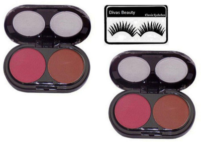 

divas beauty Eyelashes&2 Color Pressed Powder Blush Alliance Perefct Pack Of 2(Set of 3)
