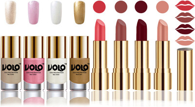 

Volo Perfect Combo of Ultra Shine Nail Polish and Velvet Matte Lipsticks(Set of 8)