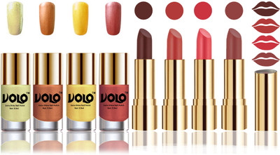 

Volo Perfect Combo of Ultra Shine Nail Polish and Velvet Matte Lipsticks(Set of 8)