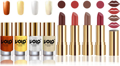

Volo Perfect Combo of Ultra Shine Nail Polish and Velvet Matte Lipsticks(Set of 8)