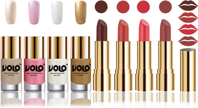 

Volo Perfect Combo of Ultra Shine Nail Polish and Velvet Matte Lipsticks(Set of 8)