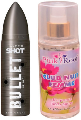 

Pink Root CLUB NUIT FEMME MIST WITH LAYER'R SHOT BULLET RELOAD(Set of 2)