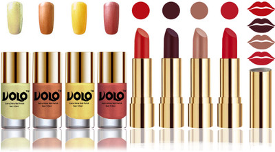 

Volo Perfect Combo of Ultra Shine Nail Polish and Velvet Matte Lipsticks(Set of 8)