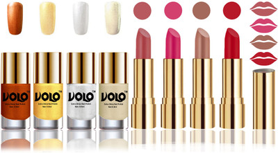 

Volo Perfect Combo of Ultra Shine Nail Polish and Velvet Matte Lipsticks(Set of 8)