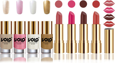

Volo Perfect Combo of Ultra Shine Nail Polish and Velvet Matte Lipsticks(Set of 8)