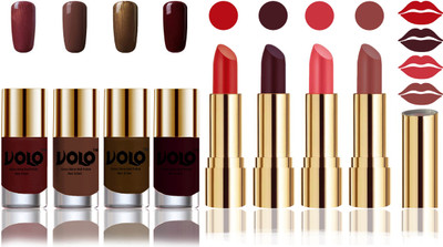 

Volo Perfect Combo of Ultra Shine Nail Polish and Velvet Matte Lipsticks(Set of 8)
