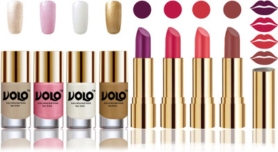 

Volo Perfect Combo of Ultra Shine Nail Polish and Velvet Matte Lipsticks(Set of 8)