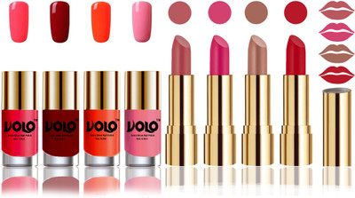 

Volo Perfect Combo of Ultra Shine Nail Polish and Velvet Matte Lipsticks(Set of 8)