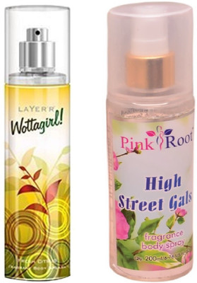 

Pink Root HIGH STREET GIRLS MIST WITH LAYER'R WOTTAGIRL! FRESH CITRUS(Set of 2)