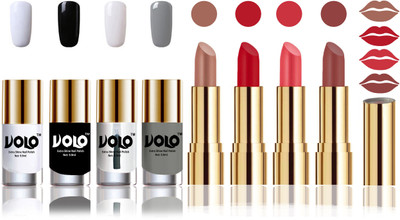 

Volo Perfect Combo of Ultra Shine Nail Polish and Velvet Matte Lipsticks(Set of 8)