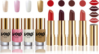 

Volo Perfect Combo of Ultra Shine Nail Polish and Velvet Matte Lipsticks(Set of 8)