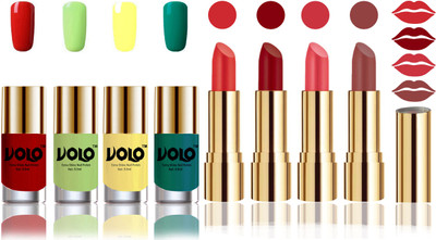 

Volo Perfect Combo of Ultra Shine Nail Polish and Velvet Matte Lipsticks(Set of 8)