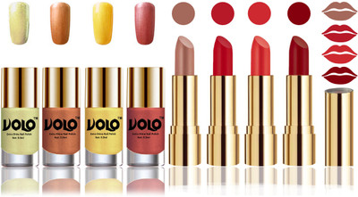 

Volo Perfect Combo of Ultra Shine Nail Polish and Velvet Matte Lipsticks(Set of 8)