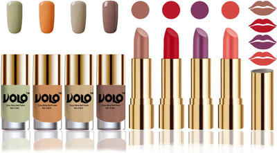 

Volo Perfect Combo of Ultra Shine Nail Polish and Velvet Matte Lipsticks(Set of 8)