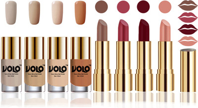 

Volo Perfect Combo of Ultra Shine Nail Polish and Velvet Matte Lipsticks(Set of 8)
