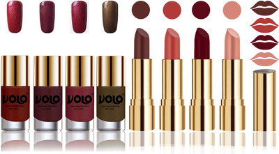 

Volo Perfect Combo of Ultra Shine Nail Polish and Velvet Matte Lipsticks(Set of 8)