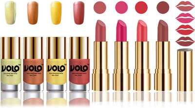 

Volo Perfect Combo of Ultra Shine Nail Polish and Velvet Matte Lipsticks(Set of 8)