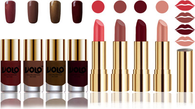 

Volo Perfect Combo of Ultra Shine Nail Polish and Velvet Matte Lipsticks(Set of 8)