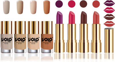 

Volo Perfect Combo of Ultra Shine Nail Polish and Velvet Matte Lipsticks(Set of 8)