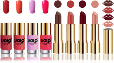 

Volo Perfect Combo of Ultra Shine Nail Polish and Velvet Matte Lipsticks(Set of 8)
