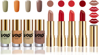 

Volo Perfect Combo of Ultra Shine Nail Polish and Velvet Matte Lipsticks(Set of 8)