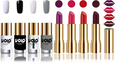 

Volo Perfect Combo of Ultra Shine Nail Polish and Velvet Matte Lipsticks(Set of 8)