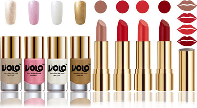 

Volo Perfect Combo of Ultra Shine Nail Polish and Velvet Matte Lipsticks(Set of 8)