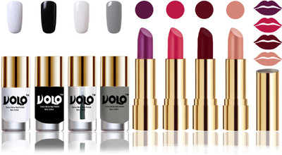 

Volo Perfect Combo of Ultra Shine Nail Polish and Velvet Matte Lipsticks(Set of 8)